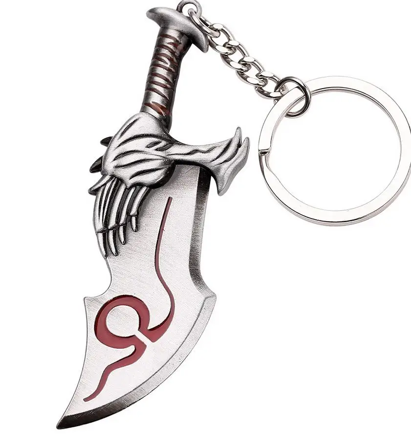 Game God Of War 4 Kratos Leviathan Axe Keychains Exquisite Crystal Carved pattern Axe Pendant key holder Souvenir Keychain Toys