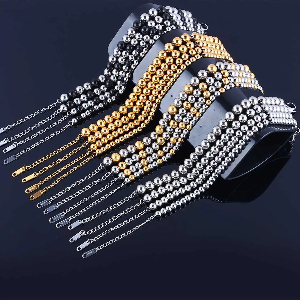 Stainless Steel Bracelet Women Bead Bracelet For Women Men Jewelry Couple Bracelet Charm Bracelet Jewelry Accessory Gift