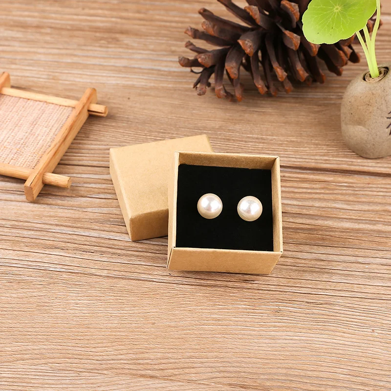 24pcs Kraft Paper Packaging Box Vintage Jewelry Earring Bracelet Ring Beads For Women Organizer Gift Boxes Travel Storage Carton