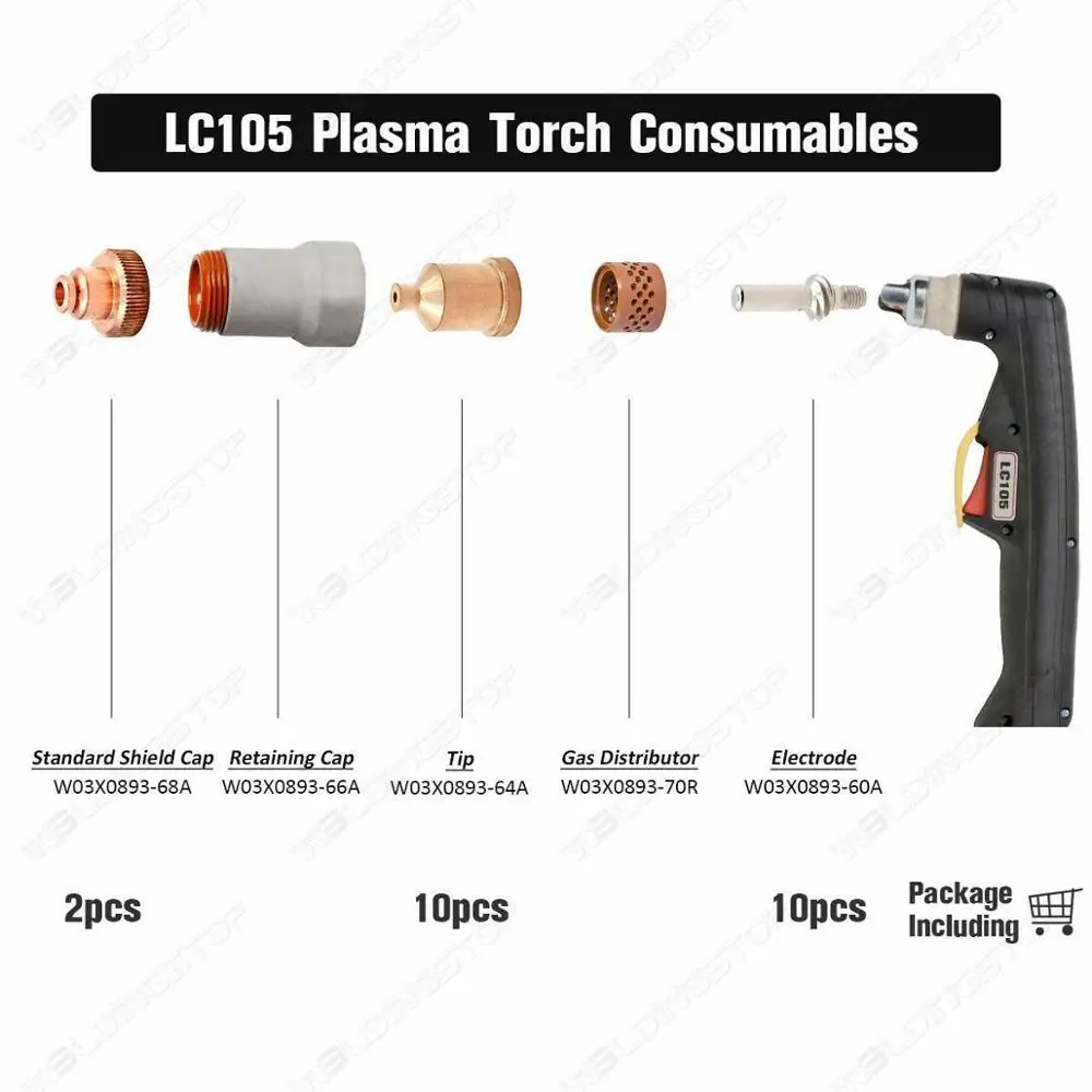 Imagem -05 - Plasma 1.7 mm Pontas Kp28453 para Lc105 Tomahawk 1538 Pkg22 Kp28458 Kp28451