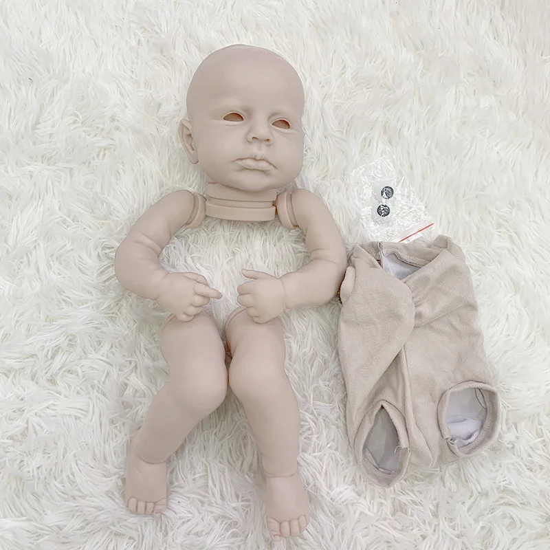 

20Inch Reborn Doll Kit Loulou Awake Soft Touch Unpainted Unfinished Doll Parts DIY Blank Doll Kit with Certificate Fresh Color