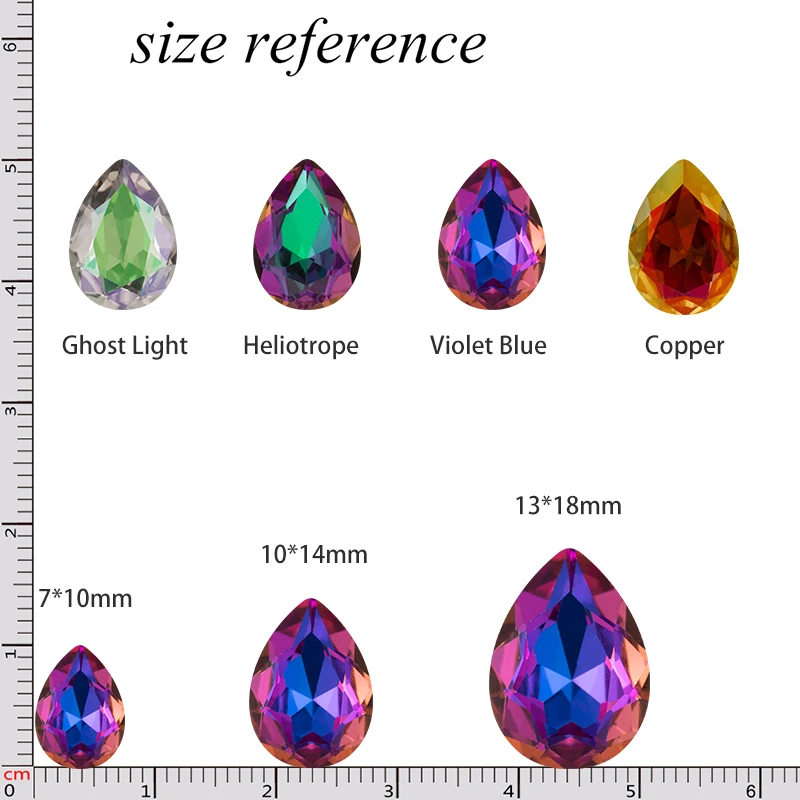 Glitter Crystal Drop k9 Glass Rhinestone Accessories Craft Gem Christmas Clothing Dress Jewelry Decoration for Diy Beads Craft