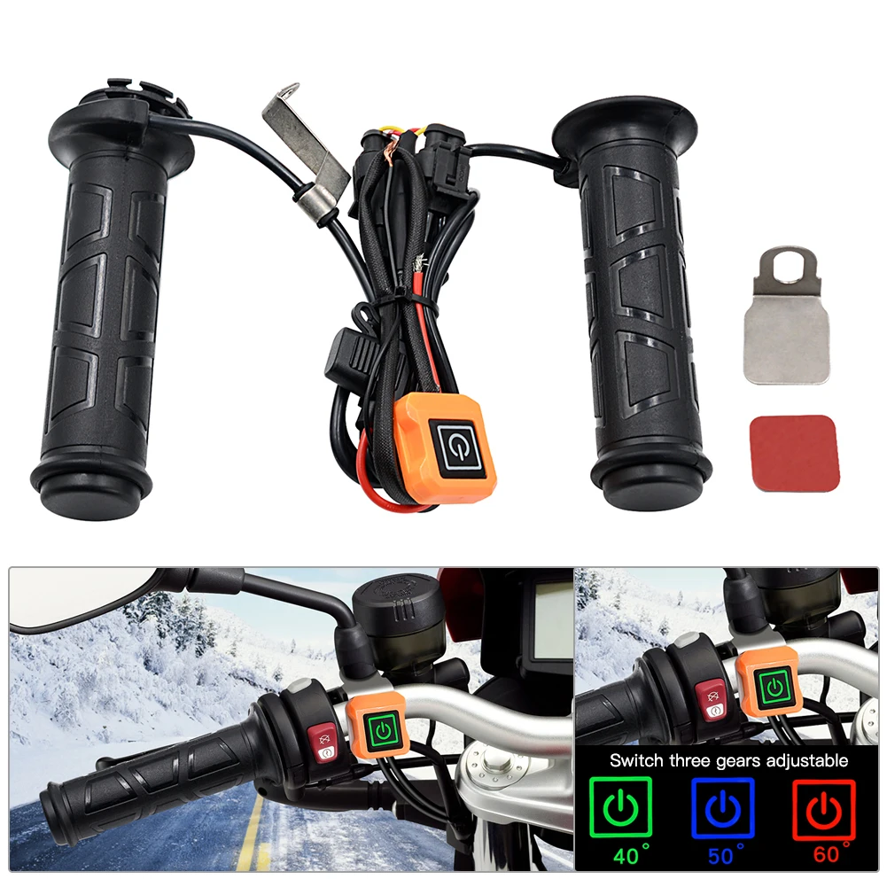 

Electric Heating Handlebar Motorcycle Heated Handle Grip Motorcycle Switch Three-level Thermostat Motorcycle Heating Grips