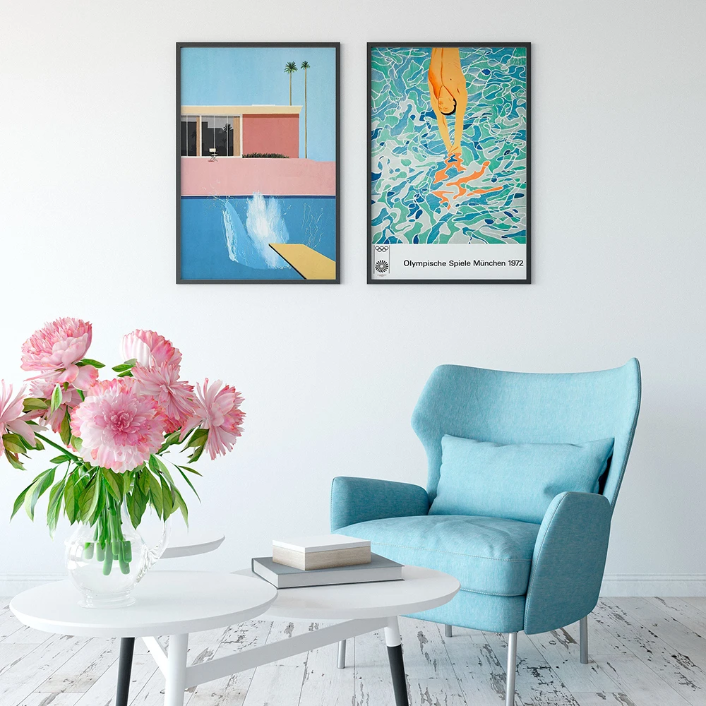 David Hockney A Bigger Splash Print Custom Fresh with swimming pool Home Decor Poster Print Wall Canvas Picture For Living Room