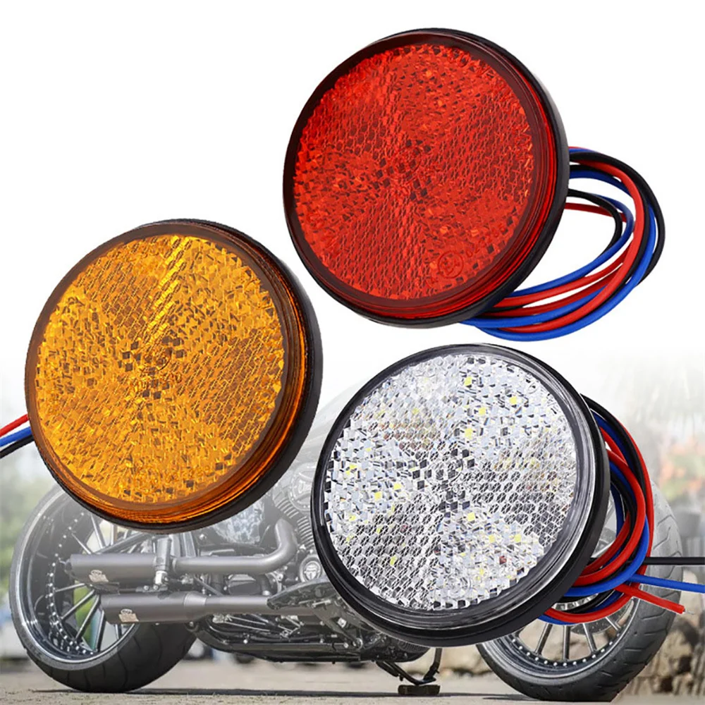 24 LED Motorcycle Brake Light Warning Lamp Motorcycle Brake Lamp Reflective Light Brake Stop Lamp for 12V Truck Trailer