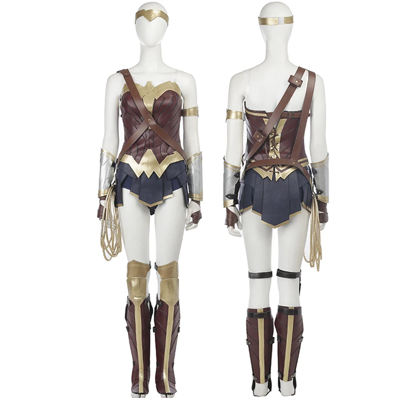 Adult Women Wonder Girl  Diana Prince Cosplay Costume Battle Clothing Halloween Fancy Dress Full Props Suit