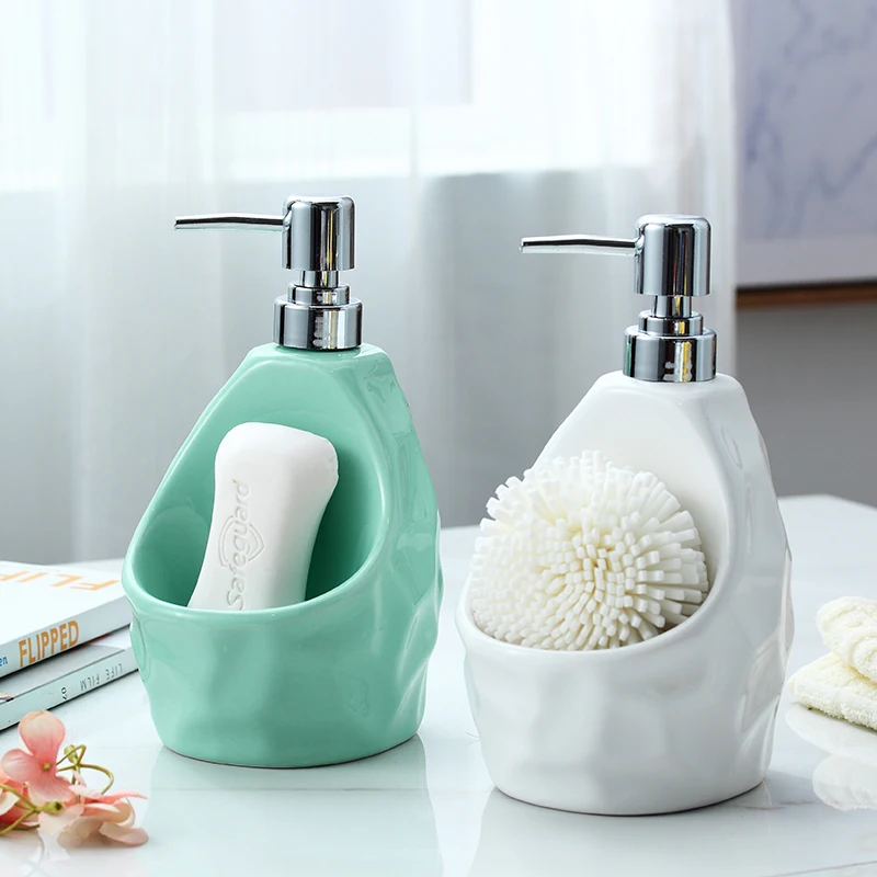 WHYOU Big Size Ceramic Hand Washing Liquid Bottling Hotel Soap Dispenser Emulsion Creative Bathroom Accessories Set Gift