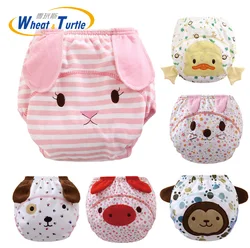 1Pcs Mother Kids Baby Bare Cloth Diapers Animal Pattern Reusable Infants Children Cotton Diaper Training Panties Nappy Changing