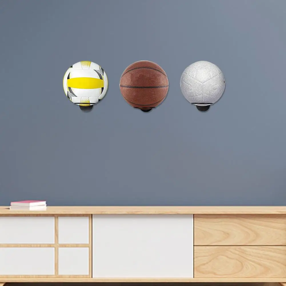 2pcs Wall Mounted Ball Holder Multi-purpose Easy To Install Display Rack Keep The Room Tidy For Storage Basketball Football