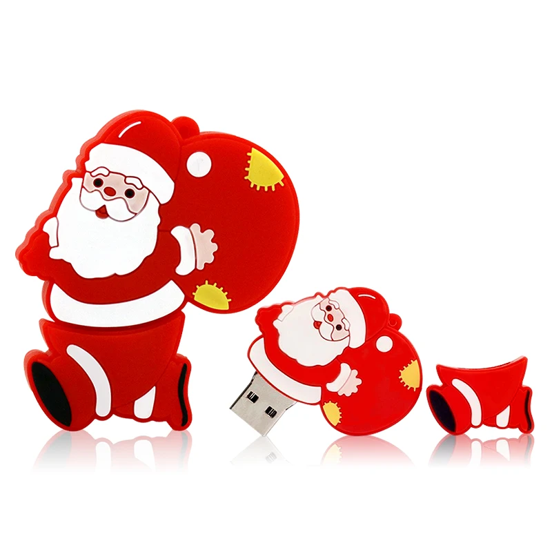 USB Flash Drive Pendrive Cartoon Santa Claus Christmas Tree Elk Deer Pen Drive 4GB 8GB 16GB 32G 64GB Memory Stick Christmas Gift