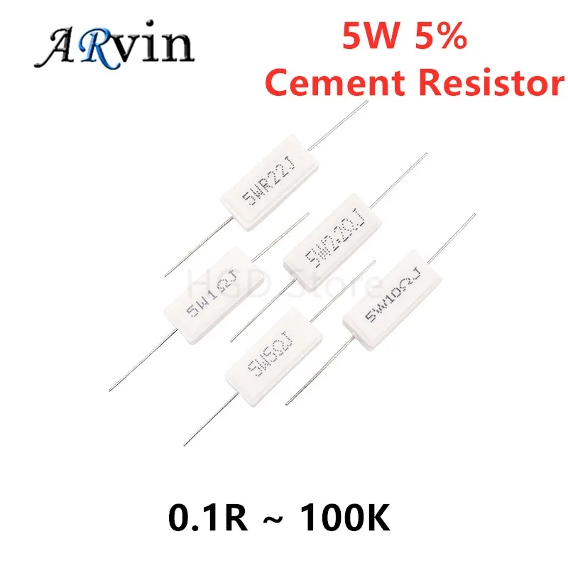 10Pcs 5W 5% Cement … - image