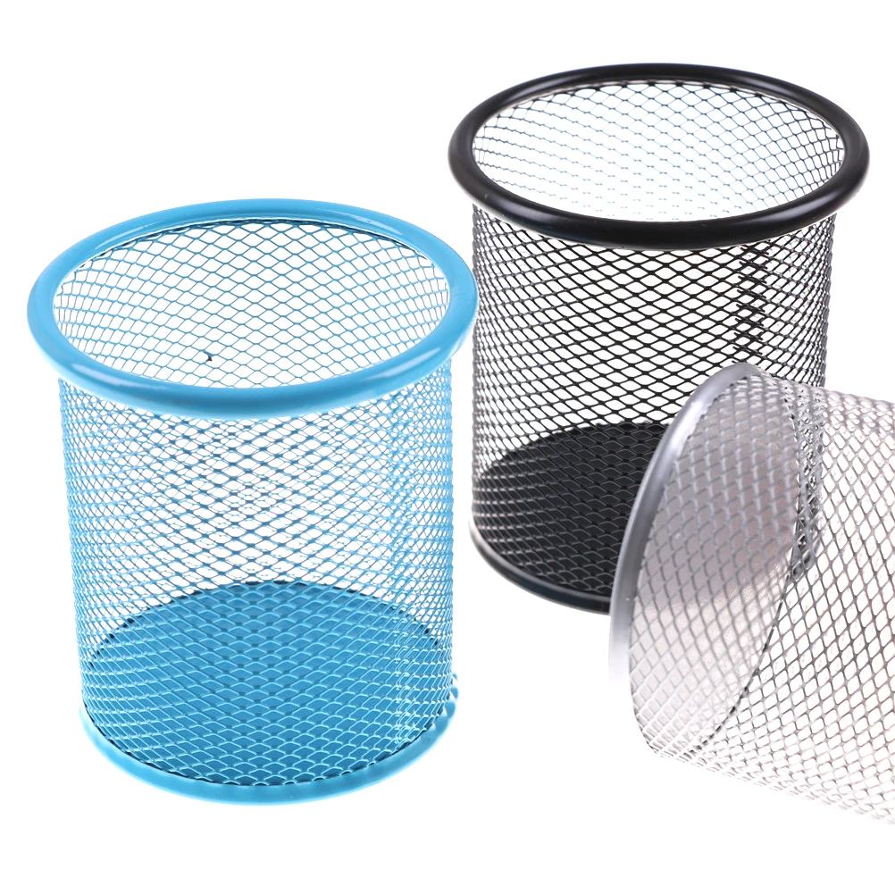 Anti-Rust Mesh Steel Iron Pen Holder Metal Pen Practical Stationery Desktop Pencil Spray Storage Holder Tube