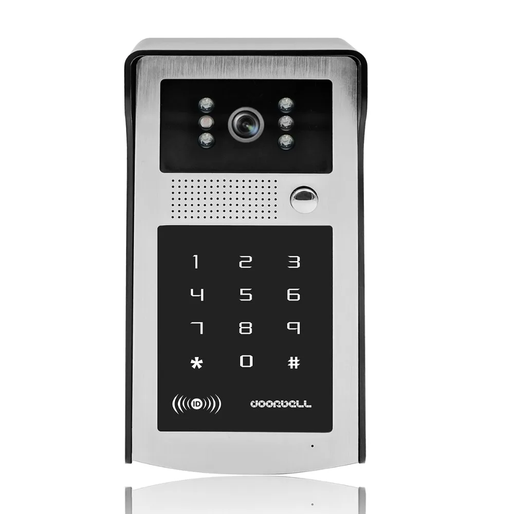 Wired 7" Video Door Phone Doorbell Video Intercom Entry System + RFID Code Keypad Camera + Remote Control+ Electronic Lock+ EXIT