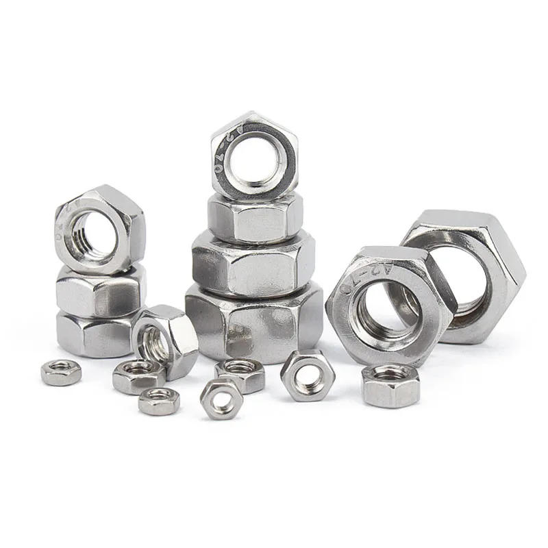 2/5/10Pcs M3 M4 M5 M6 M8 M10 M12 M14 M16 Pitch 0.35/0.5/0.75/1/1.25/1.5mm 304 A2-70 Stainless Steel Fine Thread Hex Hexagon Nut