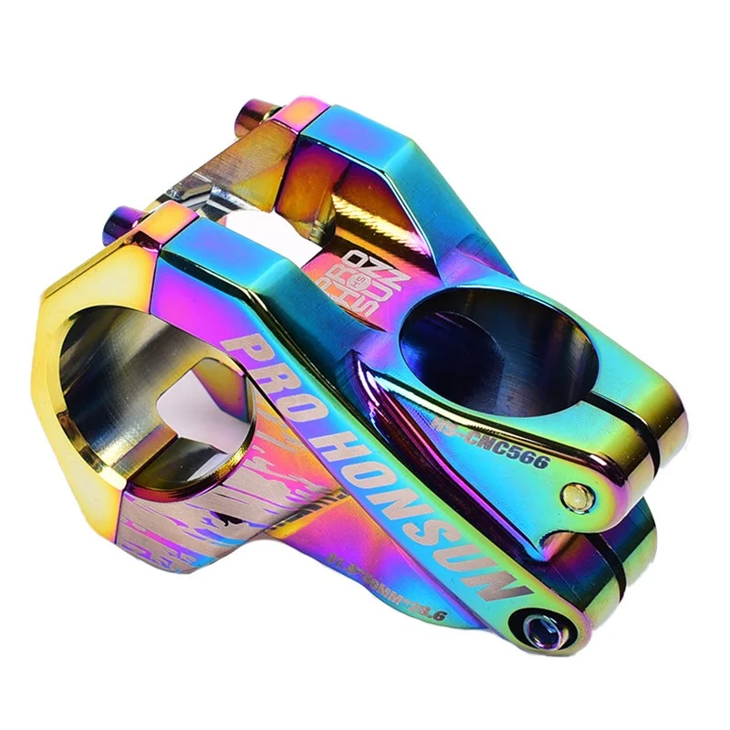 

Bicycle Rainbow Stem CNC 0 Degree 31.8*50MM Bike Handlebar Stem Vástago de bicicleta Mountain Bike MTB XC AM DH Colorful Stem