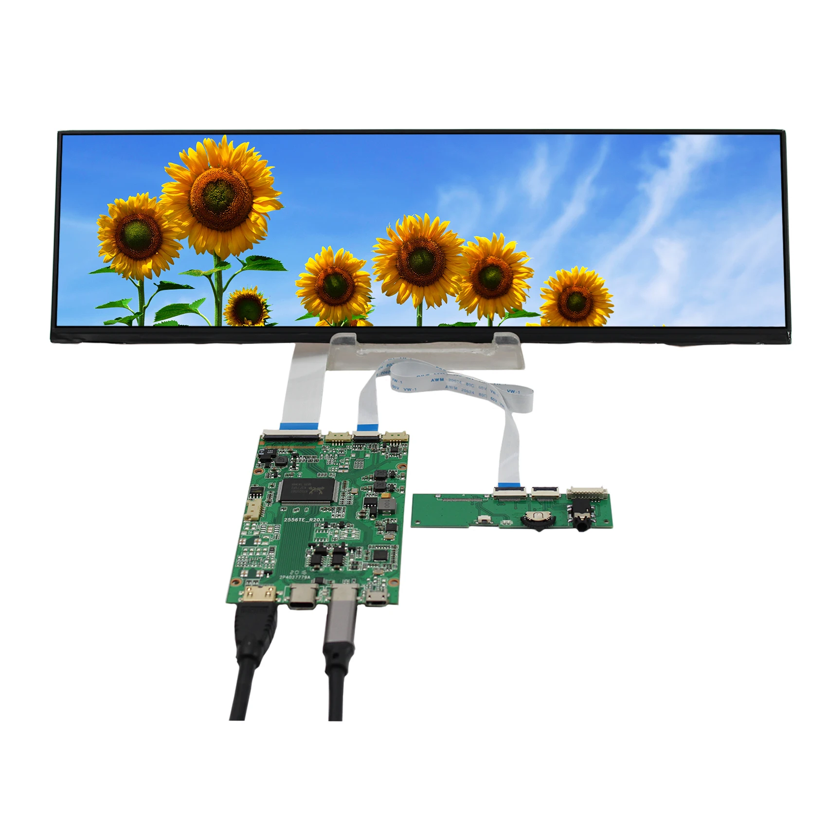 

12.6inch NV126B5M-N41 1920x515 EDP IPS LCD Screen with HD-MI Type C LCD Board for Car Monitor,Temperature Monitor AIDA64