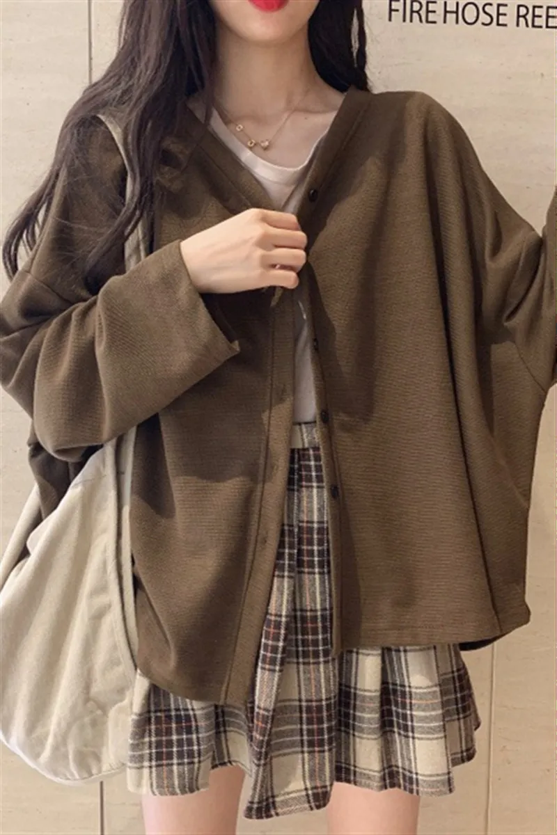 2020新しい女性の秋半袖高さレトロ長袖カーディガンファッションjkセーターコート日本の学校制服