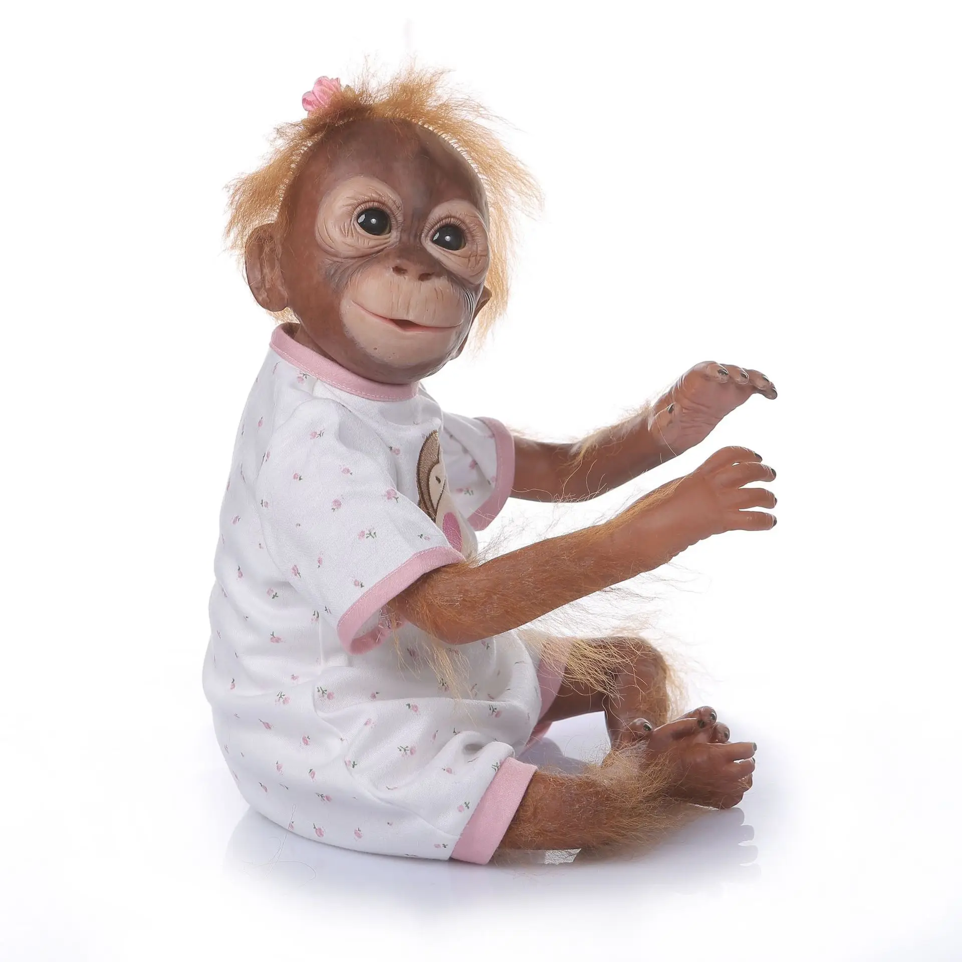 Monkey Toy Plush Life Like Silicone Reborn Baby Doll Black Monkey Reborn Toddler Bebe Boneca 55cm Child Birthday Gift Toy Girls