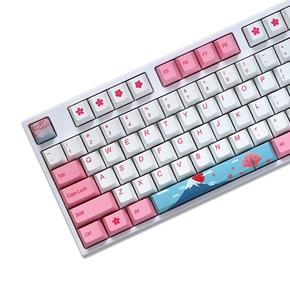 G-MKY Keycap Sakura Cherry Profile Keycap Dye-Sublimation Thick PBT Keycaps MX Switch Mechanical Keyboard Keycap