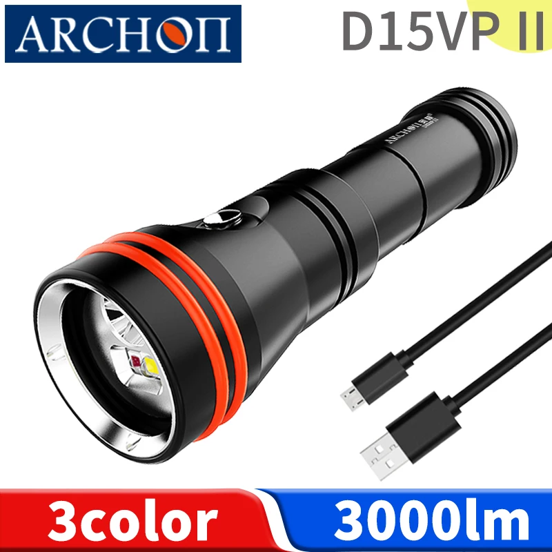 

D15VP II diving photoraphy light HD video diving flashlight Underwater 100m diving fill light 5100mAh lithium battery dive torch