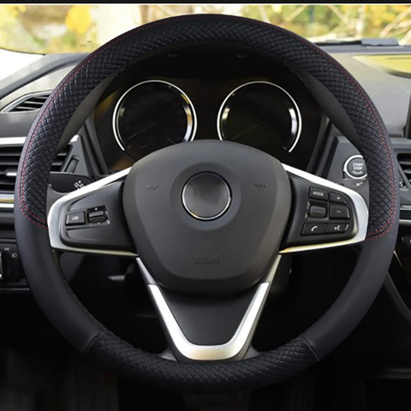 PU Leather Car Steering wheel Cover for BMW X3 E83 E91 E92 E93 E87 F25 G01 F97 Cubre Volante Cuero High Quality Auto Accessories