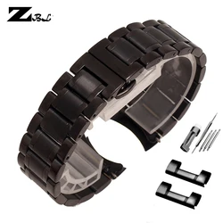 Bracelet de montre en acier inoxydable avec extrémité incurvée, bracelet de montre en métal, 14mm, 15mm, 16mm, 17mm, 18mm, 19mm, 20mm, 21mm, 22mm, 23mm, 24mm