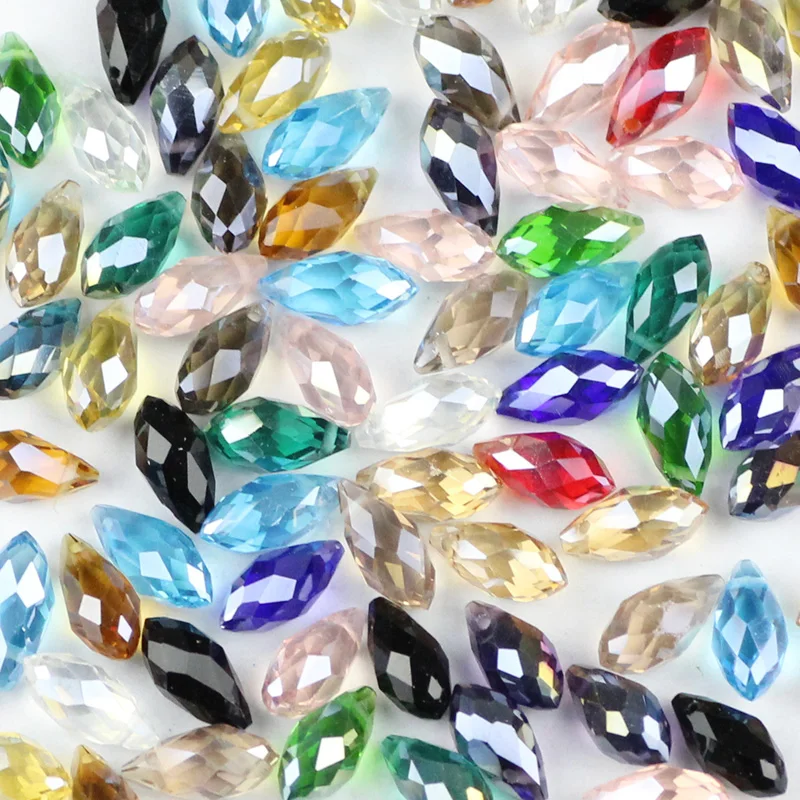 YHBZRET Waterdrop wisiorek kryształki austriackie 6*12mm 50pc Teardrop szkło luźne koraliki na wyrób biżuterii bransoletka kolczyki DIY