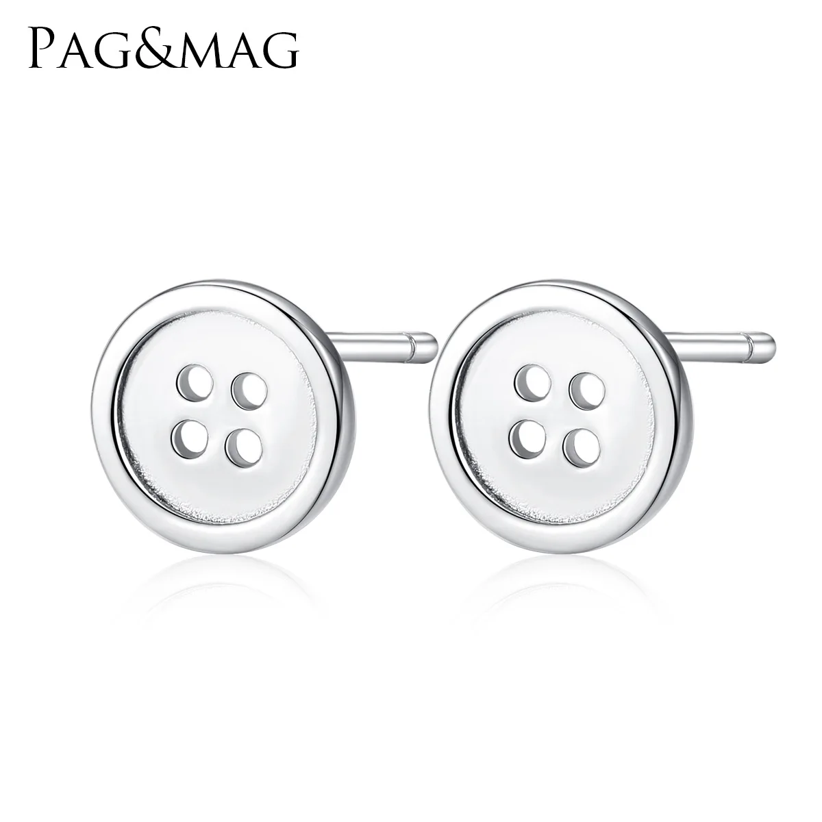 PAG & MAG S925 pure silver ear trim, Korean style, simple couple's ear trim