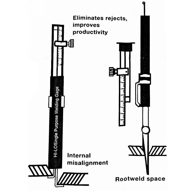 Welding Inspection Scale Small Height Gauge HI-LO Dedicated Internal Welding Ruler Metric Size