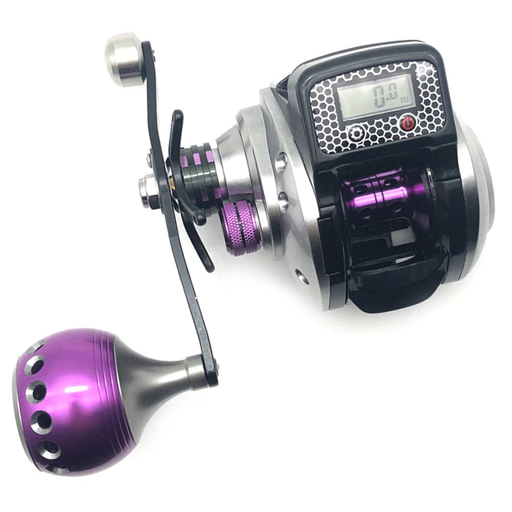 16+1BB Line Counter Baitcasting Reel Digital Display Electronic Fishing Wheel Trolling 6.3:1 Ratio 10kg Max Drag Casting Reels