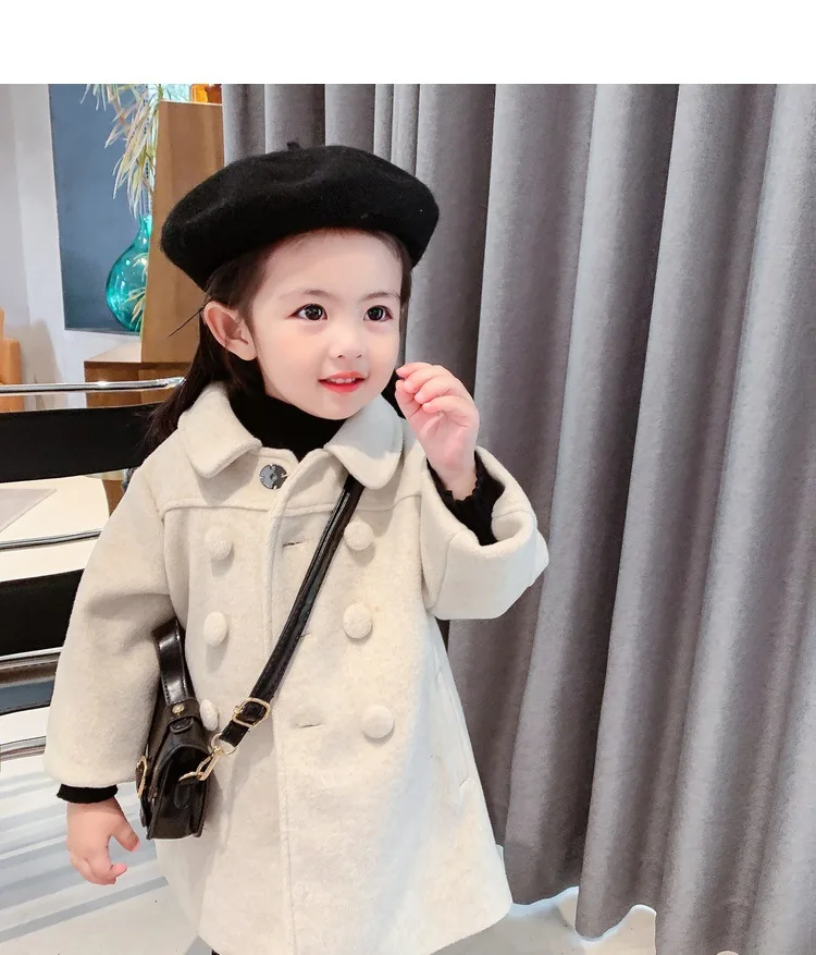 90-150 Cm Spring Autumn Winter Girls Thick Long Fashion Coat Baby Kids Children Jacket Outerwear Two Colors