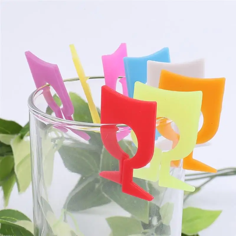 6Pcs/Set Love Shape Nonslip Silicone Flexible Markers Reusable Drink Charms Wine Identifier For Cocktails Drinking Cup Sign