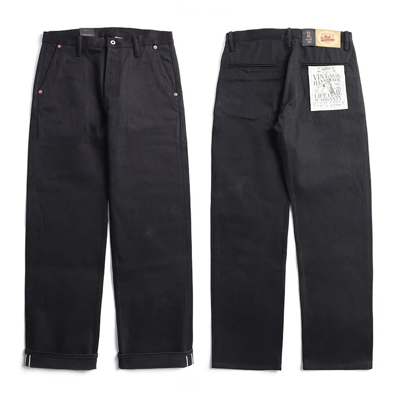 DN-0002 Rock Can Roll Vintage para hombre, pantalones vaqueros informales chinos, talla 28-42, Indigo, 14oz