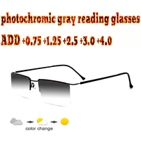 Business Men's Full Frame Photochromic Reading Glasses Comfortable TR90 +1.0 +1.5 +1.75 +2.0 +2.5 +3 +3.5 +4