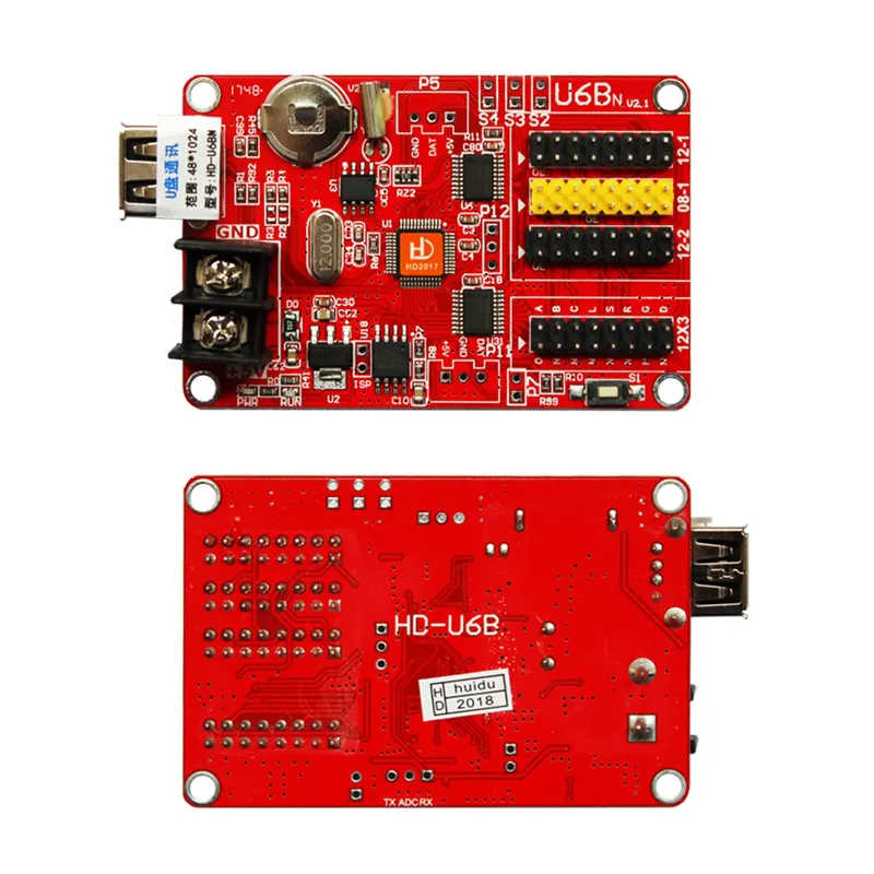 Huidu HD-U6BN temperature sensor 1024*48 single & dual color usb led control card huidu U6BN for P10 led module