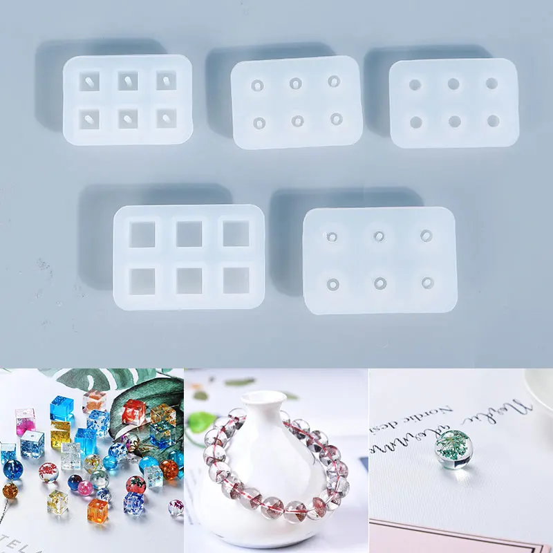 NOT AS LONG Diy Glue Mold 6 Rrid Ball 6 Grid Cube Earrings Bracelet Silicone Mold Handmade Mirror Resin New Product