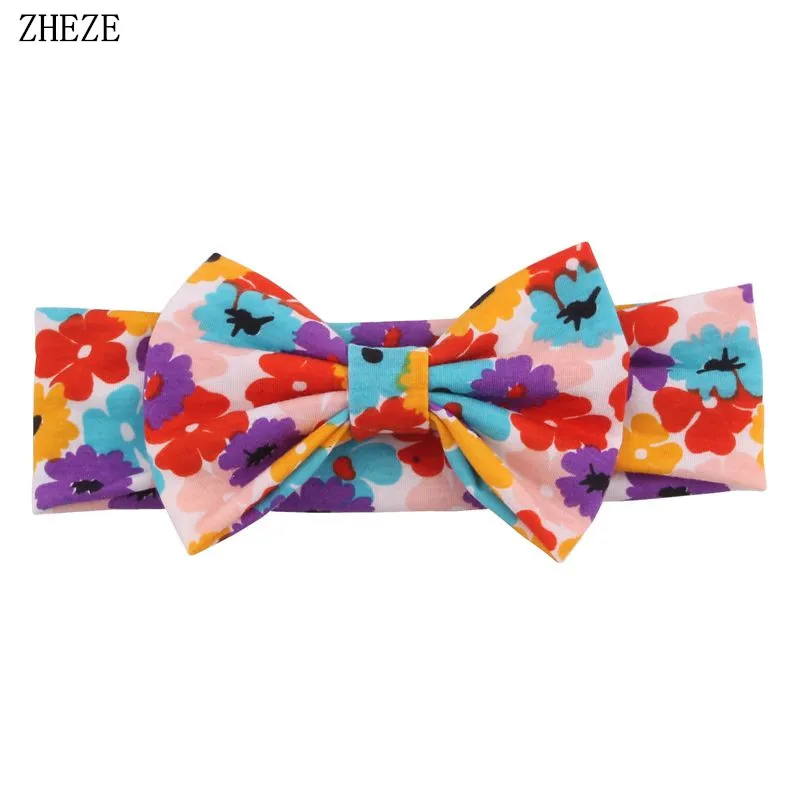 10 sztuk/partia 5 ''Hair Bow Hairband Floral Cotton Infantile pałąk elastyczna dzieci dziewczyna DIY akcesoria do włosów na imprezę