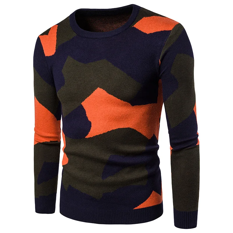 

Autumn Men Casual Sweaters Male Camouflage Pullover Smart Fashion Slim Windproof O-Neck Bottoming shirts Homme Sweater