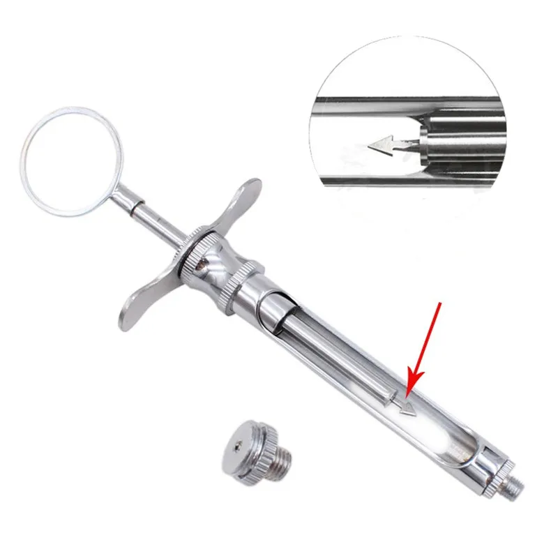 1Pc Dental Gun strzykawka ze stali nierdzewnej ilościowa prasa typ strzykawka chirurgia stomatologiczna Instrument 1.8ml Dental Surgery narzędzie