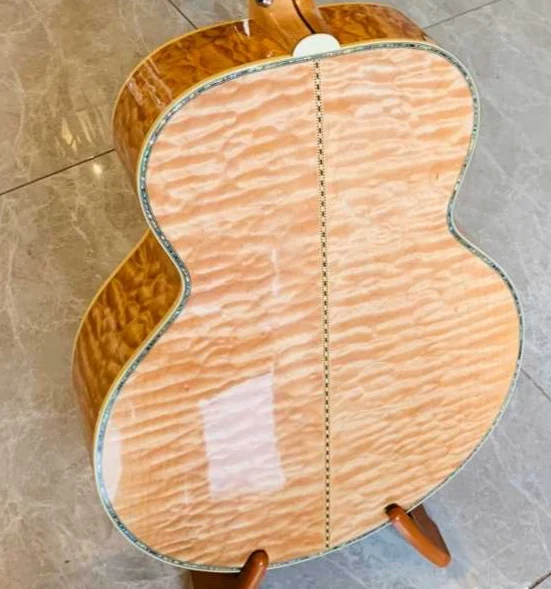 free shipping full abalone customize vine acoustic guitar jumbo body customize quilted maple 43 inches vintage acoustic guitar