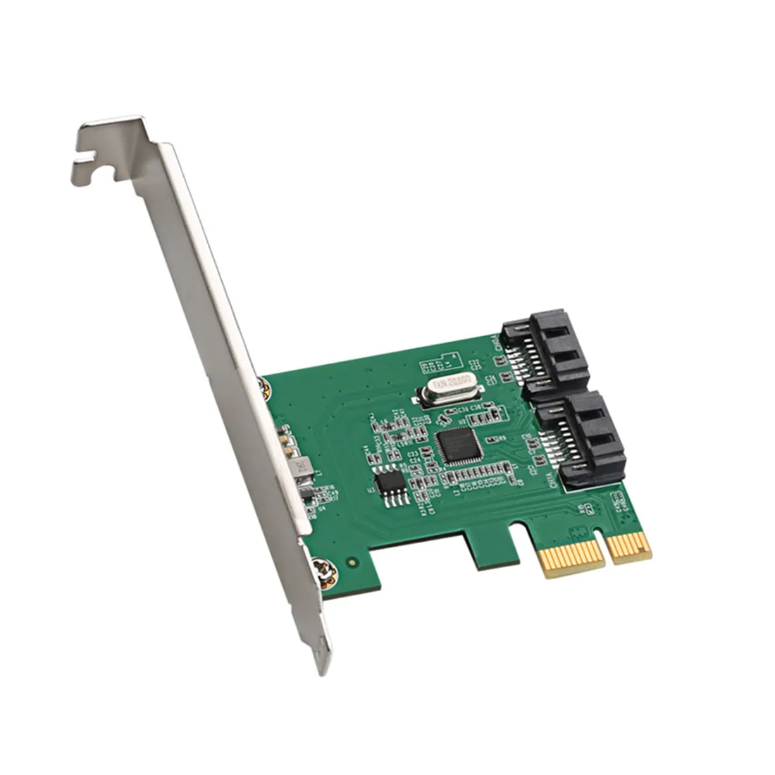 DIEWU PCIE to Dual SATA3.0 Expansion Card ASM1061 Chip SATA III to PCI-E 2.0 X1 Adapter SATA3 Plug and Play Converter Card