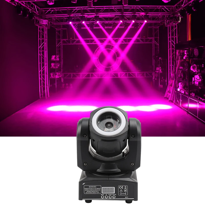 Good Quality Mini Led Beam Moving Head With Led Circle  60W Spot Wash RGBW 4 In 1 Stage Effect DMX 512 Control KTV DJ Party Lite