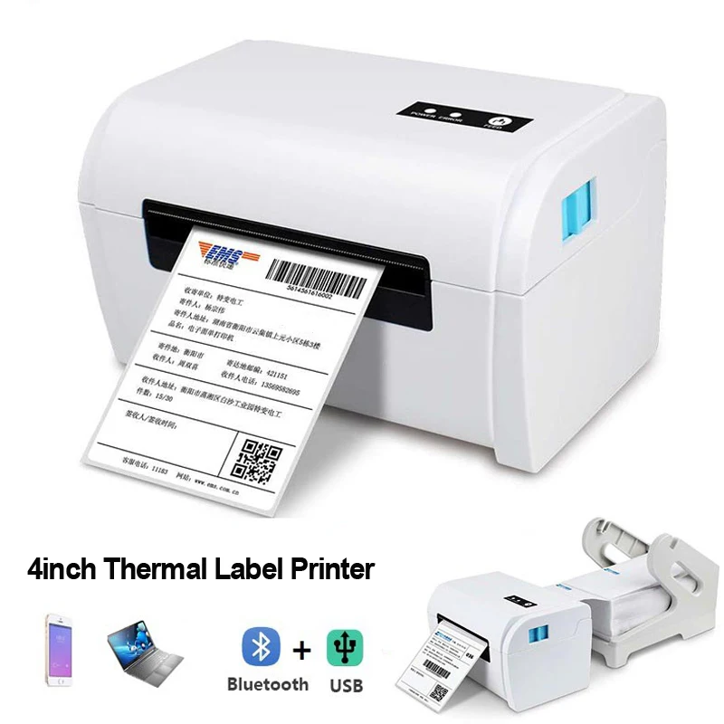 

Thermal Label Printer Thermal Shipping Label Printer Barcode Sticker Maker 4*6 Bluetooth USB POS Thermal Printer For Logisti