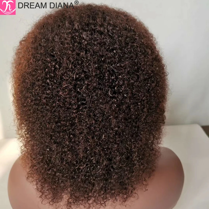 Peluca de cabello humano rizado con encaje Frontal, pelo Afro brasileño de doble estiramiento, 12A, 13x4, 250 de densidad, 4C, Bob