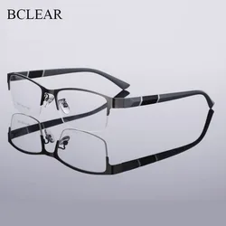 BCLEAR Half Rim Alloy Front Rim Flexible Plastic TR-90 Temple Legs Optical Eyeglasses Frame for Men and Women Eyewear Spectacles