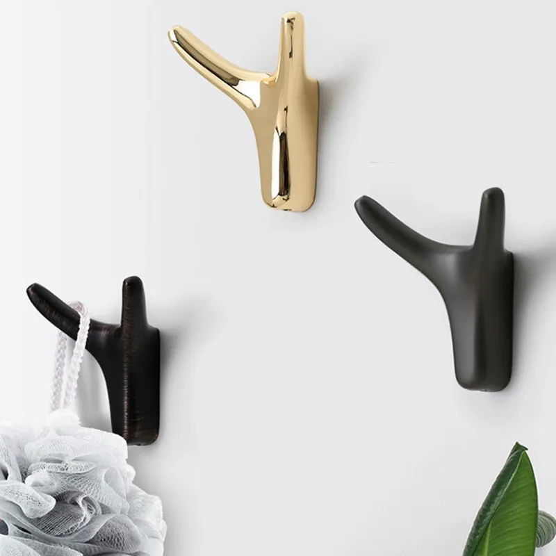 KK&FING Zinc Alloy Wall Hanging Hooks Clothes Hooks Bathroom Kitchen Room Cloth Towel Rack Coat Hat Hanger Keys Creative Hook