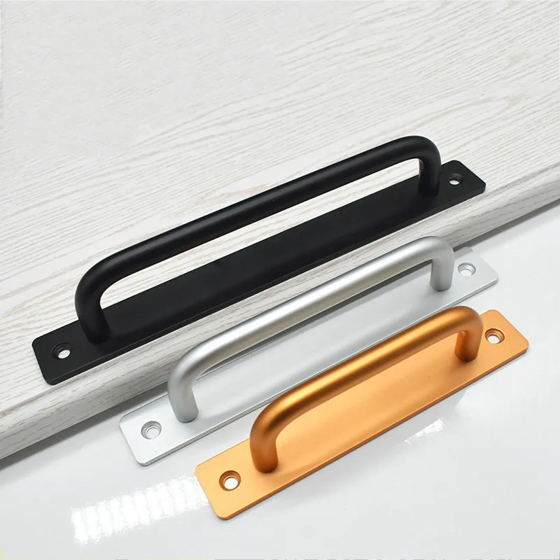 JD Black Door Handles Aluminium Alloy Kitchen Door Pulls Balcony Bedroom Silver White Furniture Handle Door Hardware