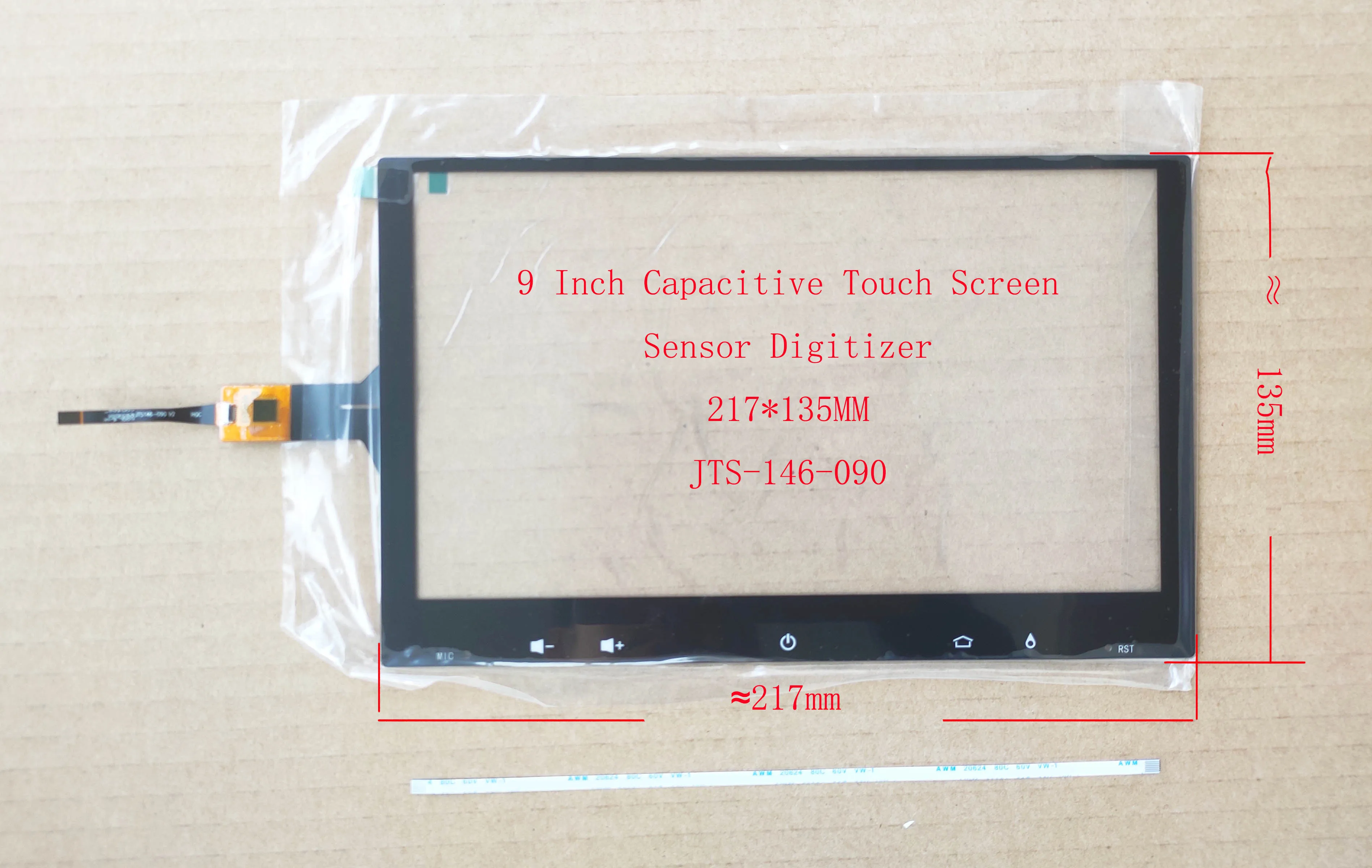 

9 inch Universal Capacitive Touch Screen Digitizer Sensor For Radio 217*135mm Hyundai KIA Toyota VW GT911 6pin JTS146-090