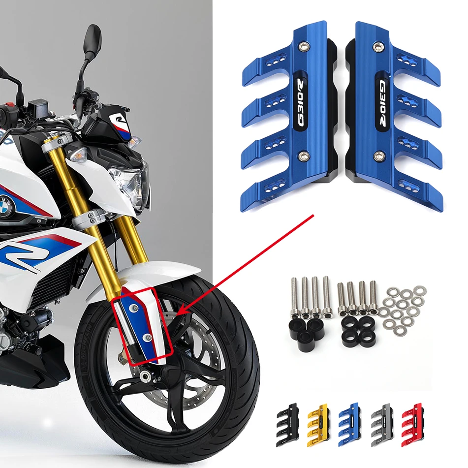 Laser logo For BMW G310R g310r Motorcycle CNC Aluminum Mudguard Side Protection Block Front Brake Disc Caliper Protector Cover