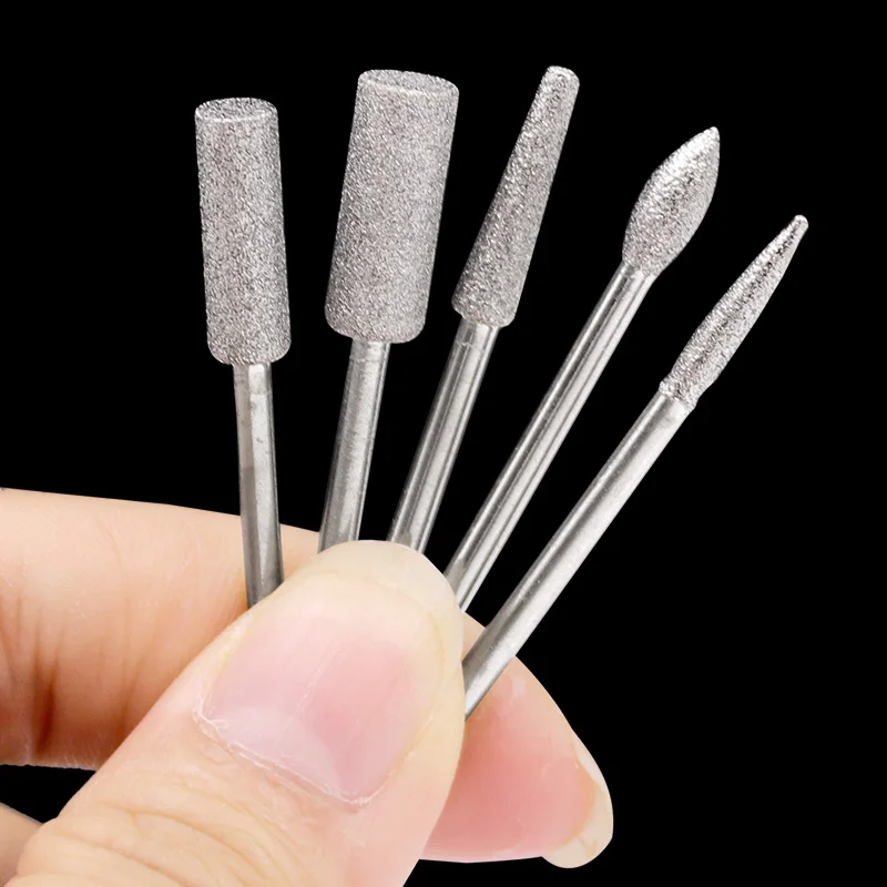 Mini prego elétrico broca set, 12pcs, quartzo, ferramentas abrasivas, brocas elétricas, equipamentos de arte, moagem kit cabeça ferramenta